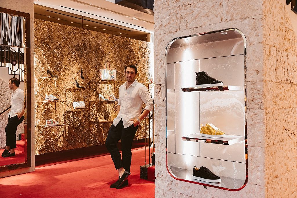 Tree bark covers Christian Louboutin boutique in Miami Design District
